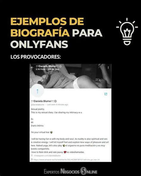 Crear una biografía para OnlyFans atractiva